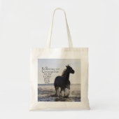 Sterke en moedige bijbel Verse Deut 31-paarden zij Tote Bag (Voorkant)