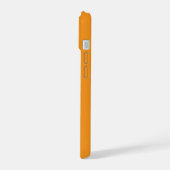 Sterke en Moedige Bijbelvers Eenvoudige Oranje iPhone 15 Case (Linkerkant)