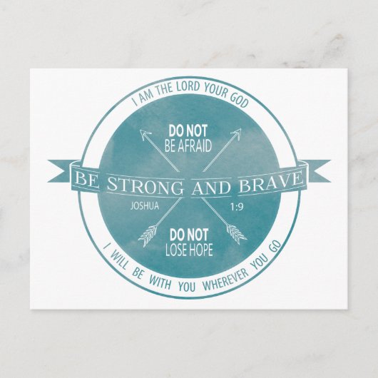 Sterke en moedige Blauwgroen scripts zijn Briefkaart (Voorkant)
