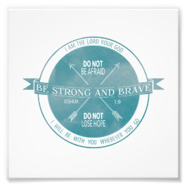 Sterke en moedige Blauwgroen scripts zijn Foto Afdruk