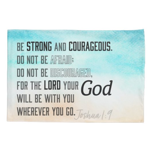 Sterke en moedige Joshua 1:9 Bijbel Kussensloop (Achterkant)