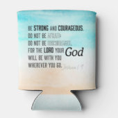 Sterke en moedige Joshua 1:9 Bijbelversie Blikjeskoeler (Achterkant)