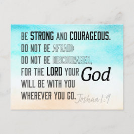 Sterke en moedige Joshua 1:9 Bijbelversie Briefkaart