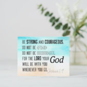 Sterke en moedige Joshua 1:9 Bijbelversie Briefkaart (Staand voorkant)