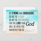 Sterke en moedige Joshua 1:9 Bijbelversie Briefkaart (Voorkant / Achterkant)