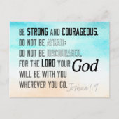 Sterke en moedige Joshua 1:9 Bijbelversie Briefkaart (Voorkant)