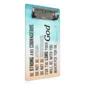 Sterke en moedige Joshua 1:9 Bijbelversie Mini Klembord (Schuin)