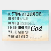 Sterke en moedige Joshua 1:9 Bijbelversie Spandoek (Horizontaal)
