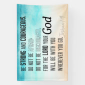 Sterke en moedige Joshua 1:9 Bijbelversie Spandoek (Verticaal)