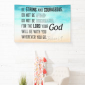 Sterke en moedige Joshua 1:9 Bijbelversie Spandoek (Insitu)