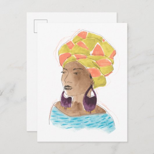 Sterke en mooie dame briefkaart (Voorkant / Achterkant)