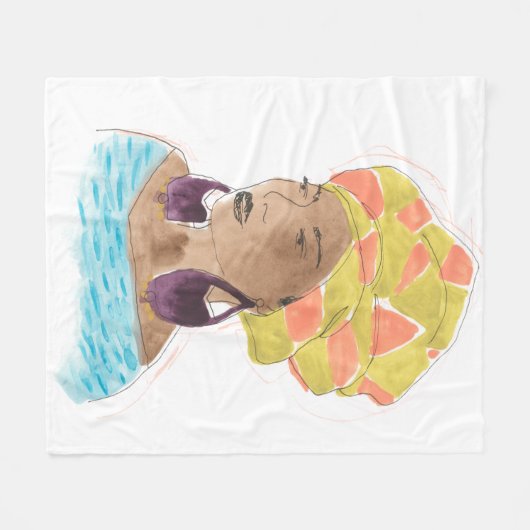 Sterke en mooie dame fleece deken (Voorkant (Horizontaal))