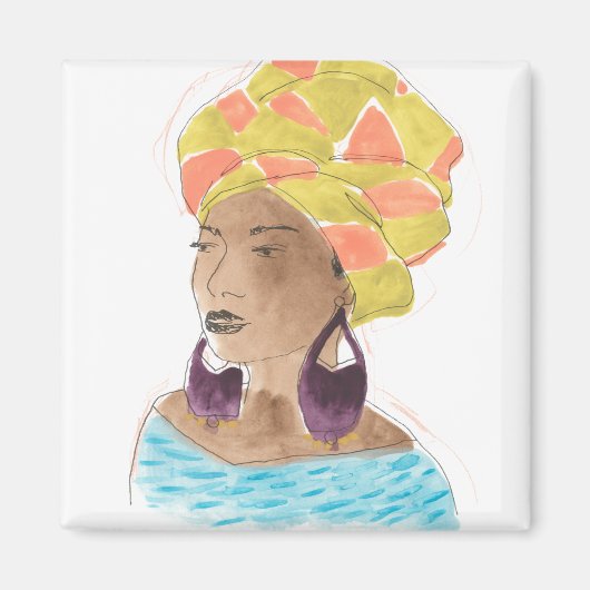 Sterke en mooie dame magneet (Voorkant)