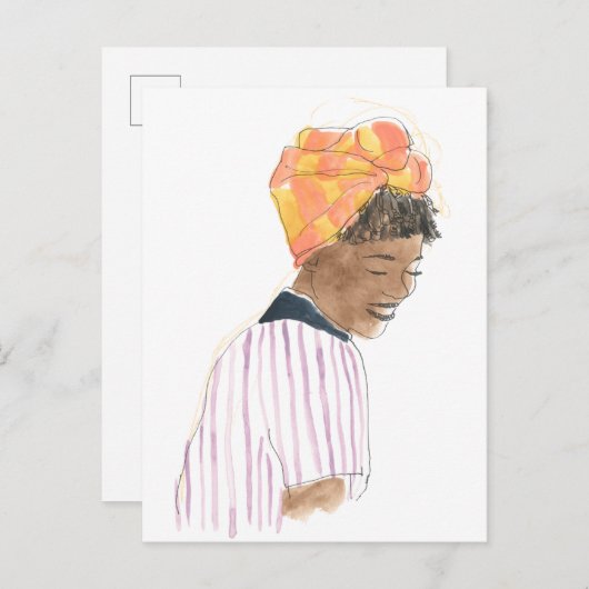 Sterke en mooie damesglimlach briefkaart (Voorkant / Achterkant)