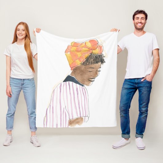 Sterke en mooie damesglimlach fleece deken (In situ)