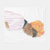 Sterke en mooie damesglimlach fleece deken (Voorkant (Horizontaal))