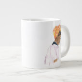 Sterke en mooie damesglimlach grote koffiekop (Voorkant rechts)