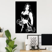 Sterke en mooie fitness Poster voor gym-workout (Thuiskantoor)