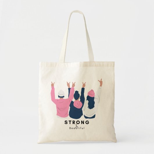 Sterke en mooie Inspirerend Citaat 3 Vrouwen Tote Bag (Voorkant)