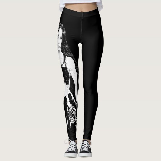 Sterke en mooie leggings - b&w (Voorkant)