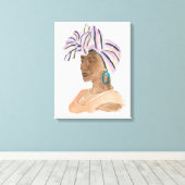 Sterke en mooie vrouw canvas afdruk (Insitu (Houten vloer))