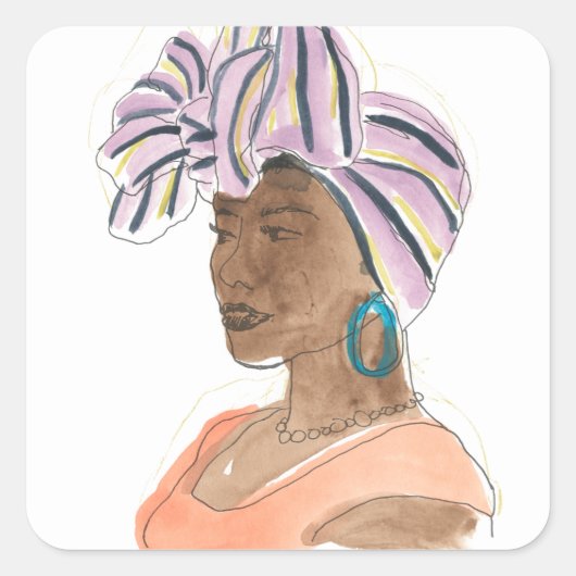 Sterke en mooie vrouw vierkante sticker (Voorkant)