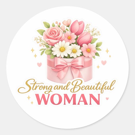 Sterke en mooie vrouwen ronde sticker (Voorkant)
