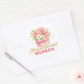 Sterke en mooie vrouwen ronde sticker (Envelop)