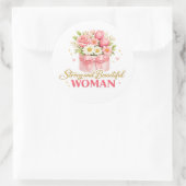 Sterke en mooie vrouwen ronde sticker (Tas)