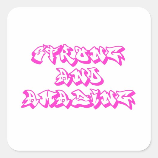 Sterke en verbluffende graffiti-afdrukken vierkante sticker (Voorkant)