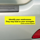 Sterke en zwakke punten bumpersticker (Op auto)