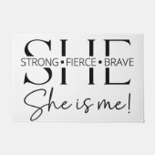 Sterke Fiere Dappere Inspirerende Citaat Typografi Deurmat (Voorkant)