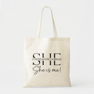 Sterke Fiere Dappere Inspirerende Citaat Typografi Tote Bag