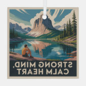 Sterke Geest, Kalm Hart Glas Ornament (Achterkant)