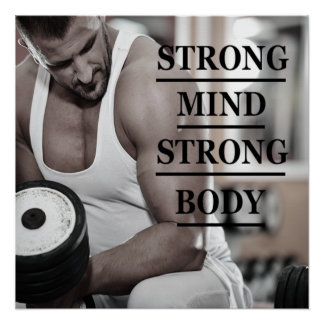 Sterke Geest Sterk Lichaam Motiverende Poster