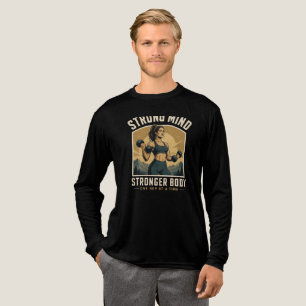 Sterke Geest Sterker Lichaam Gym Motivatie Ontwerp Tri-Blend Shirt