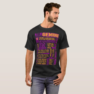 Sterke Gemini Loyal kan je muzieknots lezen T-shirt