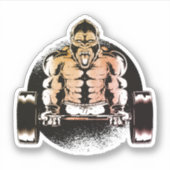 Sterke Gorilla Pomp Spieren Sticker (Voorkant)