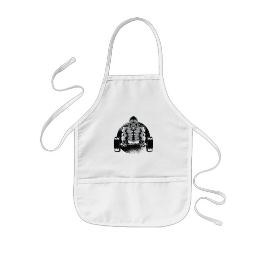 Sterke Gorilla Pompt Spieren Kinder Schort (Voorkant)