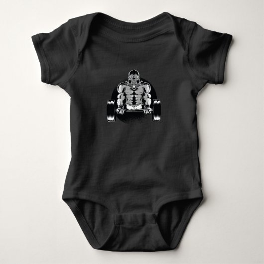 Sterke Gorilla Pompt Spieren Romper (Voorkant)