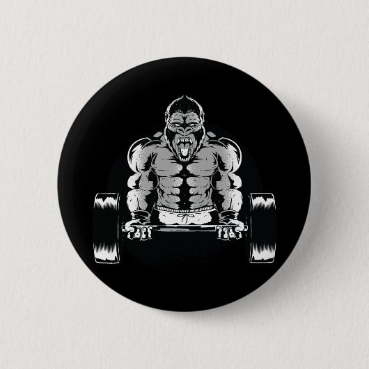 Sterke Gorilla Pompt Spieren Ronde Button 5,7 Cm (Voorkant)