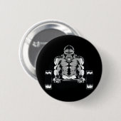 Sterke Gorilla Pompt Spieren Ronde Button 5,7 Cm (Voorkant /achterkant)