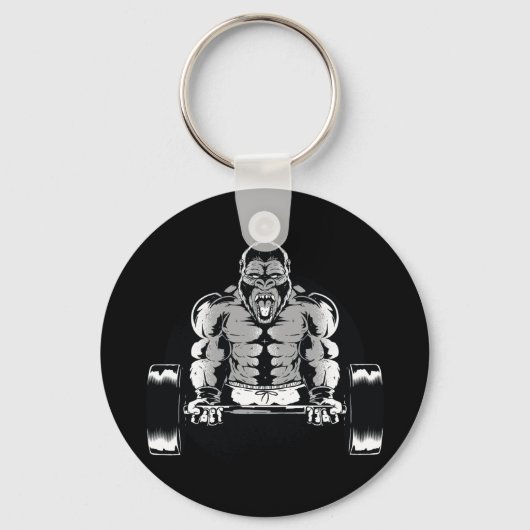 Sterke Gorilla Pompt Spieren Sleutelhanger (Voorkant)