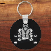 Sterke Gorilla Pompt Spieren Sleutelhanger (Voorkant)