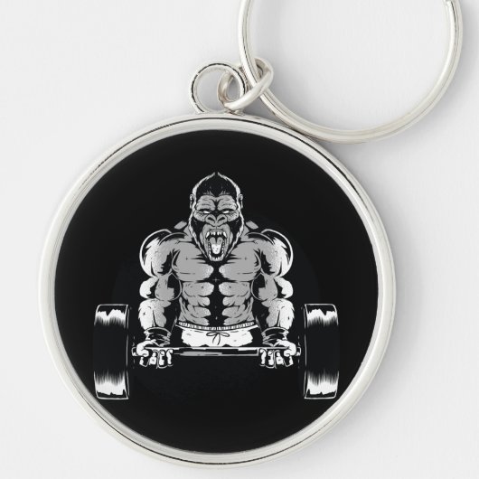 Sterke Gorilla Pompt Spieren Sleutelhanger (Voorkant)