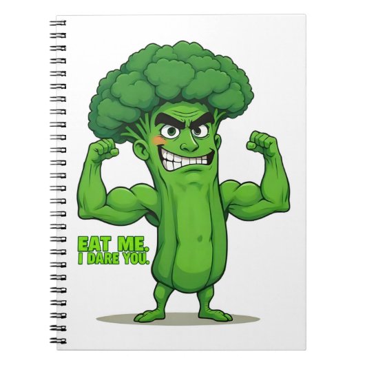 Sterke Groenten Club-Flexing Broccoli Grappige Car Notitieboek (Voorkant)