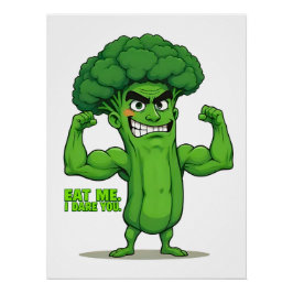 Sterke Groenten Club-Flexing Broccoli Grappige Car Perfect Poster