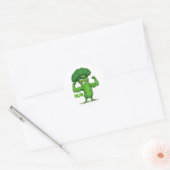 Sterke Groenten Club-Flexing Broccoli Grappige Car Ronde Sticker (Envelop)