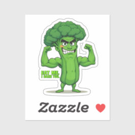 Sterke Groenten Club-Flexing Broccoli Grappige Car Sticker