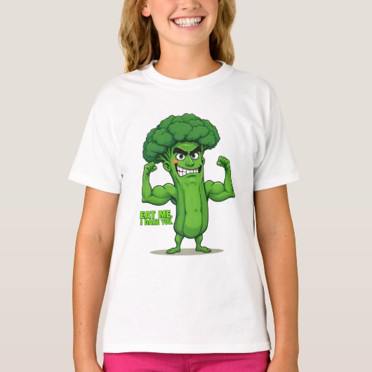 Sterke Groenten Club-Flexing Broccoli Grappige Car T-shirt (Voorkant)